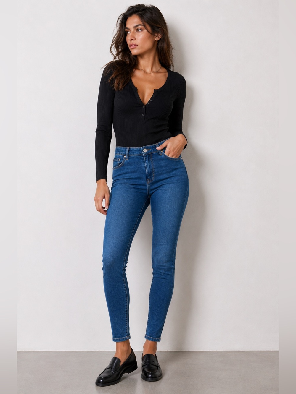 RW&CO High Rise Skinny Jeans Blue Denim Size 31